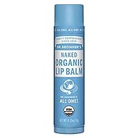 Dr. Bronner's Magic Soaps Organic Naked Unflavored Lip Balm, 0.15 Ounce