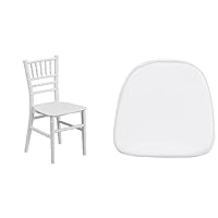 Flash Furniture 10 Pack Kids White Resin Chiavari Chair & Kids Soft White Fabric Chiavari Chair Cushion