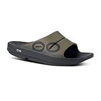 OOFOS OOahh Slide, Tactical Green - Lightweight Recovery Footwear - Reduces Stress on Feet, Joints & Back - Machine Washable Women’s Size 16