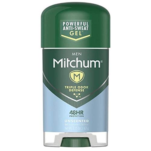 Mitchum Clear Gel Anti-Perspirant & Deodorant, Unscented for Men, 2.25 Oz (3 Pack)