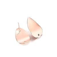 10pair/Lot 7 Styles Plated Geometric Polygonal Earring Stud Posts Connector For DIY Earrings Jewelry Making Finding Accessories (Drop shape Rose gold)