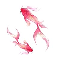 2 pcs Red Carp Koi Temporary Tattoo Ancient Style Fish Pattern Japanese Waterproof Ink Tattoo Stickers For Men And Women