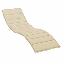 vidaXL Sun Lounger Cushion - Beige Oxford Fabric Cushion with Foam Fiber Filling - Versatile Outdoor Furniture Pad for Garden, Patio, and Indoor Use - 78.7
