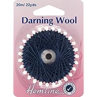 Wool & Polyester Darning Yarn 20m Navy Blue - Each