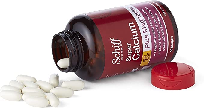 Schiff Super Calcium 1200mg Plus Magnesium with Vitamin D3, 90 softgels - Calcium Supplement (Pack of 2)