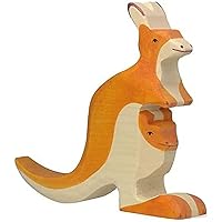 Holztiger Kangaroo with Child Toy Figure