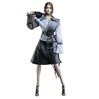 HiPlay 1/6 Scale Female Figure Doll Clothes: Fashion Patchwork Dress for 12-inch Collectible Action Figure SA037