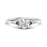 Choose Your Gemstone Cathedral Art Deco Diamond CZ Ring sterling silver Round Shape Petite Engagement Rings Everyday Jewelry Wedding Jewelry Handmade Gifts for Wife US Size 4 to 12