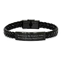 Cool Board Games Gifts, The Voices in My Head are Telling Me to Go, Unique Birthday Braided Leather Bracelet From Friends, Beautiful board games, Gift for board game lover, Unique board games, Best