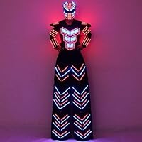 LED Robot Costume Suit Illuminated Party Dance RGB Luminous Armor Bar Light Show Dance LED Night Lights Clothing Jacket