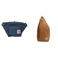 Carhartt Waist Pack, Durable, Water-Resistant Hip Pack, Navy & Mono Sling Backpack, Unisex Crossbody Bag for Travel and Hiking, Brown