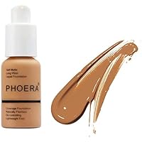 1 Piece - PHOERA Foundation - Flawless Soft Matte Liquid Foundation with 24 HR Oil Control and Concealer, Full Coverage Makeup for a Smooth, Long-Lasting Look, Waterproof 30ml (106 Warm Sun)