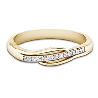 1/4 CT Round Cut 14k Yellow & White Gold Over Cubic Zirconia Engagement Wedding Band Ring