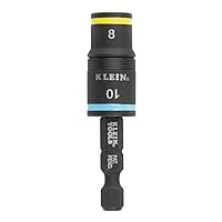 Klein Tools 32931M 2-in-1 Impact Socket Features Flip Socket, 2 Metric Hex Sizes, 8mm and 10mm, Impact Rated