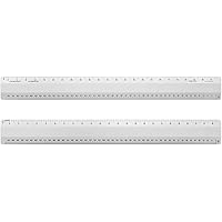 Alumicolor Architect 12 inch Ruler w/ 4 Bevel Scale for Drawing, Drafting & Engineering, Left to Right Calibrations Divided by 1/32, 1/16, 1/8, 1/4, Silver