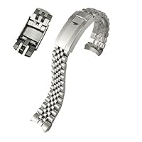 316L Stainless Steel Watchband 20mm for Rolex Submariner Daytona Date Just Sliding Lock Silver Solid Watch Strap (Color : Date just, Size : 20mm)