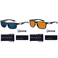 Blue Light Blocking Sunglasses |Enigma/Onyx by Gunnar & Computer Glasses - Blocks 98% Blue Light - Intercept, Onyx, Amber Max Tint