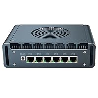 Micro Firewall Appliance, 6 i226-V 2.5Gbe LAN Ports, Fanless Mini PC Celeron 100 Quad Core, DDR5 1*M.2 Support AES-NI Barebone Router PC VPN, NO RAM (DDR5) NO SSD(M.2 Nvme)