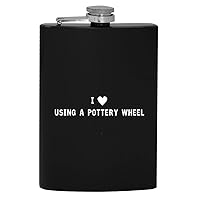 I Heart Love Using A Pottery Wheel - 8oz Hip Drinking Alcohol Flask