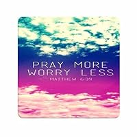 Brand Wayran Custom Nebula with Pray More Worry Less Quote Hot Smooth Handfeel Mouse Pads