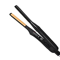 Mini Hair Straightener,Pencil Flat Iron Hair Straightener,Ceramic Tourmaline Flat Iron,2 in 1 Hair Straightener&Curls for Short Hair, Black, 290*30*40mm