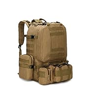 50L Tactical Backpack,Molle Backpack,4 in 1 Military Bag,Outdoor Sport Hiking Climbing Army Backpack Camping Bags,Khaki