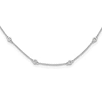 1.2mm True Origin 14k White Gold 1/3 Carat Lab Grown Diamond SI D E F 16 Station Necklace 16 Inch Jewelry for Women