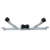 Boat Trailer Bottom Support Bracket with Keel Rollers Capacity 1102 lbs Accommodates Widths at 11.42 and 31.50 Inches - Silver