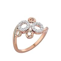 VVS Certified Floral Design Shiny Ring 14K White Gold/Yellow Gold/Rose Gold With 0.25 Carat Round Shape Natural Diamond Wedding Ring