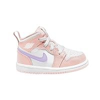Jordan 1 Mid Baby/Toddler Shoes (FD8782-601, Pink WASH/White/Violet Frost)