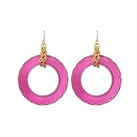 Moon And Lola-Winston Earrings Acrylic Circle-Pink