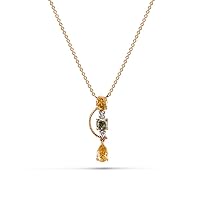 18K Yellow/White/Rose Gold Fantasy Pendant Necklace With 1.16 TCW Natural Diamond (Multi Shape, Multi-colored, VS-SI2) Dainty Necklace, Necklaces For Women, Gift For Her, Fine Jewelry For Women