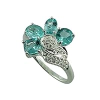 Carillon Blue Apatite Cushion Shape 5.5MM Natural Earth Mined Gemstone 925 Sterling Silver Ring Unique Jewelry for Women & Men