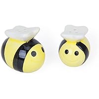PULABO Cute Bee Style Shake It Free Shaker - Proof Humidity Free Glass Salt and Pepper Shakers for Home House Kitchen Convenient