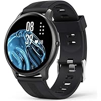 Smart Watch, Smartwatch for Men Women IP68 Waterproof Activity Tracker with Full Touch Color Screen Heart Rate Monitor Pedometer Sleep Monitor for Android and iOS Phones, Black, LW11