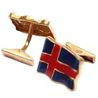 Norway Official Flag Norway Pair Cufflinks in a Presentation Gift Box & Polishing Cloth Blue Red Enamel Cufflinks