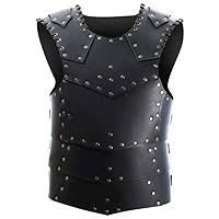 Medieval Viking Leather Armor Leather Body Armor Leather Breastplate by Indo International (Large: 38 to 44 inches) Black