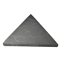 Authentic Shungite Pyramid from Real Shungite Stones Shungite Crystal Pyramid Home Protection Room Decor Office Desk Decor Authentic Crystals Black Pyramid (Unpolished, 100 mm / 3.93