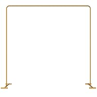 LANGXUN Heavy Duty Gold Metal Square Backdrop Stand Arch for Wedding Birthday Decoration, Graduation Decorations, Ceremony Reception, Event Party Supplies, Baby Shower Photo Booth Background Supplies