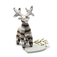 GRANDFINE Luxury Crochet Fawn Doll, Deer Baby Nursey Stuffed Animal Toys, Handmde Horse Plush, Baby Bedroom Decorative Toys 25cm