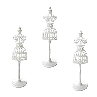 Model Frame 3PCS Mini Mannequin Dress Clothes Gown Hollow Out Stand Display Holder for 1/6 Dolls(White)