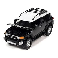 2007 FJ Cruiser Black Diamond with White Top and Roofrack Classic Gold Collection Series Limited Edition 1/64 Diecast Model Car by Johnny Lightning JLCG030-JLSP278B
