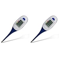 Large Face LCD Fast Read Digital Thermometer for Adults and Children - Instant Read Thermometer for Fever Detection with Quick 10 Second Read Time (Packaging May Vary) (Pack of 2)