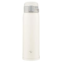 Zojirushi SM-SF48-WM Water Bottle, Direct Drinking [One-touch Open] Stainless Steel Mug, 16.9 fl oz (480 ml), Pale White