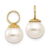 14k Yellow Gold Freshwater Cultured Pearl Hoop Earrings Fine Jewelry For Women Gifts For Her Enhancers