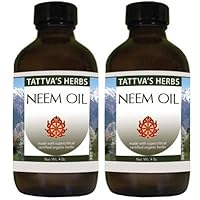 Cold-Pressed Pure Neem Seed Oil - Unadulterated and Unrefined, 8 oz. Bottles (Pack of 2)