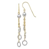 14k Two Tone Gold Circle Dangle Earrings Fine Jewelry For Women Gifts For Her