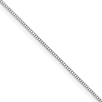 10k White Gold .5mm Baby Box Chain Necklace Jewelry for Women - Length Options: 16 18 20 22 24