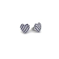 Natural Gemstone 925 Sterling Silver Women Minimal Heart Designer Stud Earrings | Diamond | Valentine's Gift