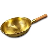 Copper Wok Thick Wok With Wooden Handle 32 cm Heat Conduction Quickly And Does Not Rust Kitchen Pot Kitchen Cookware